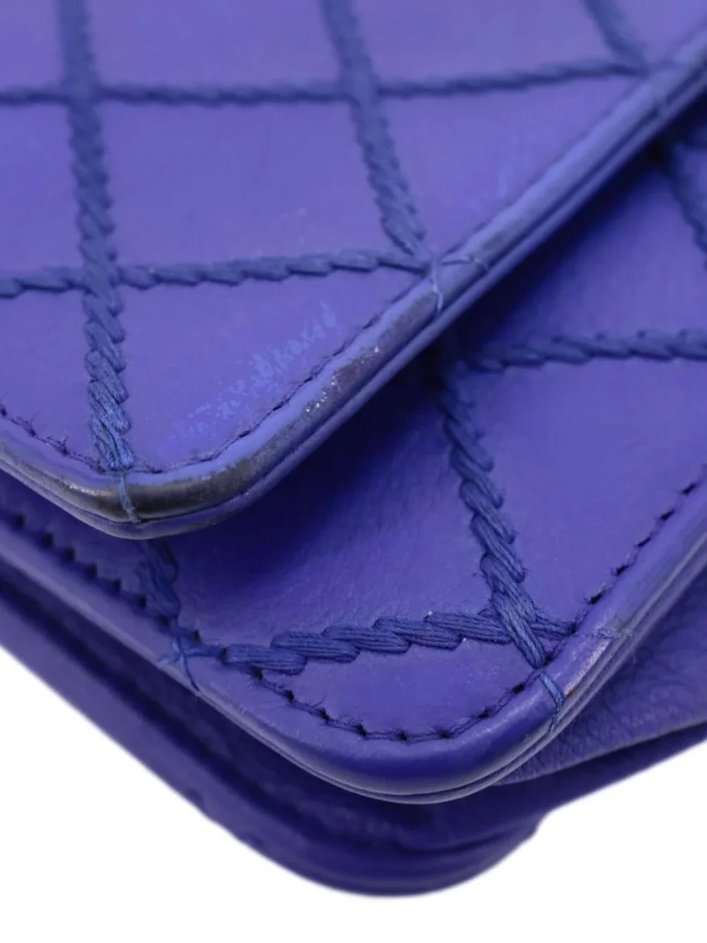 Chanel Fancy CC Quilted Calfskin Leather Wallet On Chain Bag Royal Blue